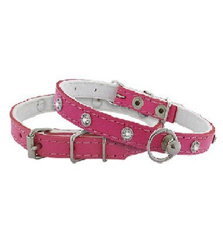 CHABA OBROŻA SKÓRA Z CYRKONIĄ 10x30 RÓŻ