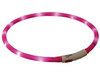 Trixie Opaska LED USB silikonowa XS-XL 70/1cm różowa