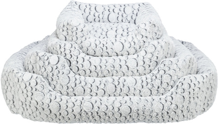 Mila, legowisko, dla psa/kota, biało/szare, prostokątne, 80 x 60 cm
