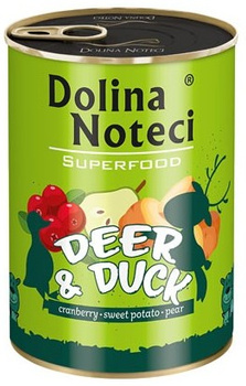 Dolina Noteci Superfood Pies Jeleń i kaczka puszka 400g