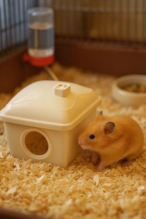 Zolux Domek plastikowy dla chomika, ruchomy dach, 130x110x120 mm kol. beż