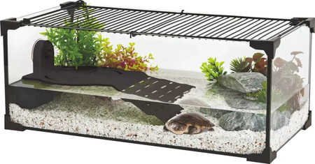 ZOLUX Aquaterrarium dla żółwi wodnych KARAPAS AQUA PRO 60x30x20 cm czarne