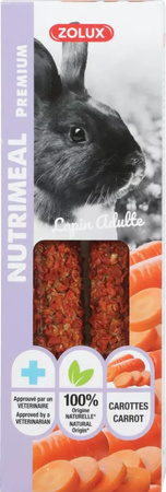 *- ZOLUX NUTRIMEAL 3 Stick z marchewką dla królika 115 g