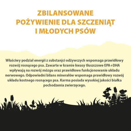 Karma mokra dla psa PUPIL Premium JUNIOR bogata w kurczaka z wołowiną 415 g