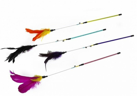 EBI WĘDKA DLA KOTA KOLOROWE PIÓRKA 60cm   408/430439   /16/192
