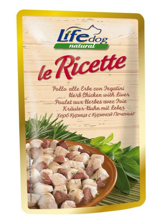 LIFE DOG sasz.95g HERB CHICKEN + LIVERS LE RICETTE /30