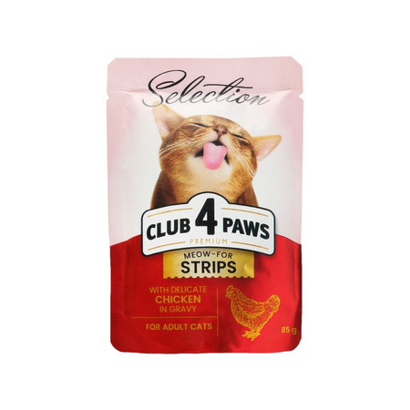 CLUB4Ł KOT sasz.85g STRIPS KURCZAK  w sosie /12