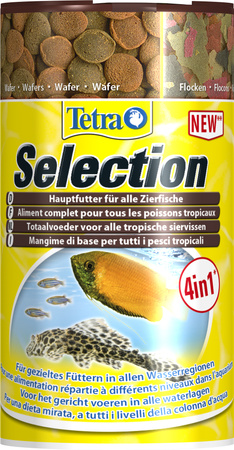 TETRA Selection 100 ml, 4 rodzaje pokarmów podstawowych dla ryb w akwarium