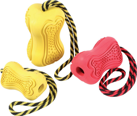 Zolux Zabawka kauczukowa dla psa wytrzymała ze sznurem TITAN roz.S żółty