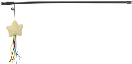 Wędka dla kota, z gwiazdką, plastik/plusz, 46 cm, z kocimiętką