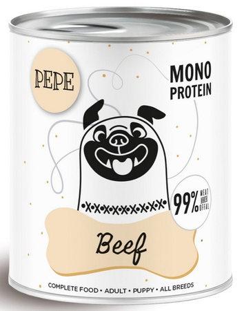 Paka Zwierzaka PEPE Beef (wołowina) puszka 800g