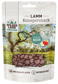 Wildes Land Cat Knuspersnack Lamm & Apfel 50g