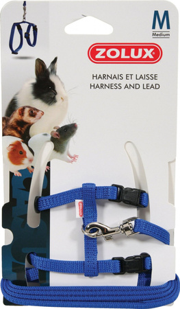 Zolux Szelki i smycz dla fretki M kol. niebieski