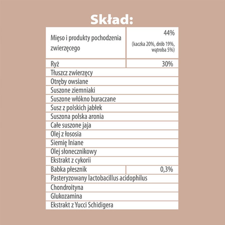 Karma sucha dla psa PUPIL Premium M&L bogata w gęś z ryżem i aronią 3 kg