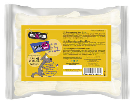 KOŚĆ PRASOWANA HM BIAŁA 20cm (10szt)