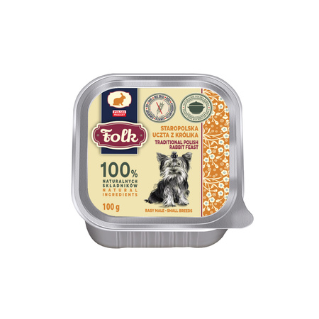 Karma mokra dla psa FOLK Mini Staropolska uczta z królika szalka 100 g