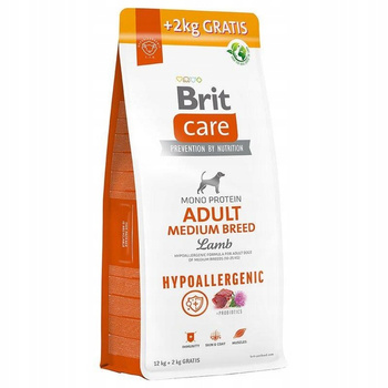 Brit Care Hypoallergenic Adult Medium Lamb 14kg (12+2kg gratis)