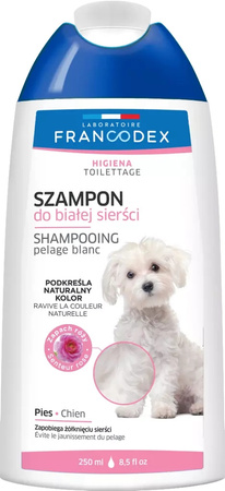 FRANCODEX PL Szampon dla psa do białej sierści, bez parabenów, 250 ml