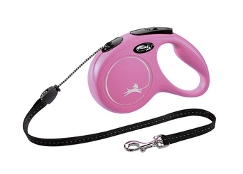 Flexi FLEXI SMYCZ New Classic SZNUREK  5 m, ROZM. M ,RÓŻOWA,20kg