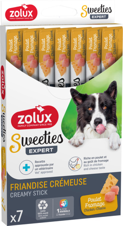 ZOLUX Przysmak kremowy dla psa SWEETIES z kurczakiem i serem 14g x7