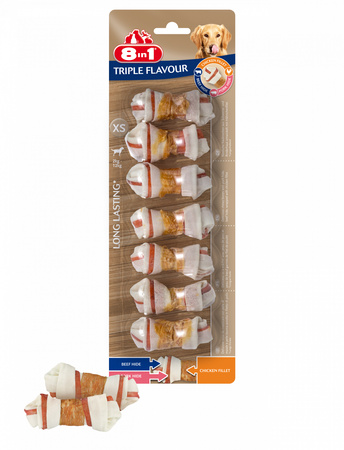 8in1 Przysmak dla psa kości Triple Flavour XS 7 szt.