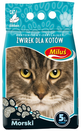 Miluś Morski żwir zbrylający bentonitowy 5L