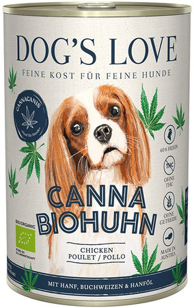 DOG'S LOVE Canna Canis Bio Chicken - ekologiczny kurczak z konopiami, gryką i olejem konopnym (400g)