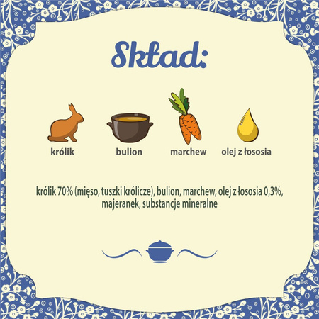 Karma mokra dla psa FOLK Junior Delikatne danie dla malucha z królikiem 400 g