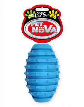 PET NOVA TPR RUGBYBALL BLUE 10cm     /10