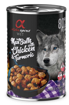 Alpha Spirit 400g Mięsne klopsiki z kurczakiem i kurkumą