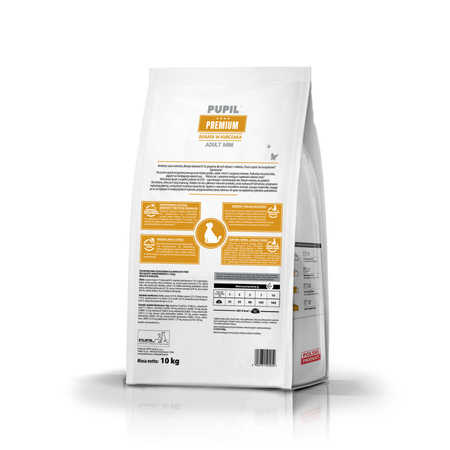 Karma sucha dla psa PUPIL Premium MINI bogata w kurczaka 10 kg