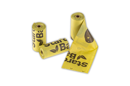 STARCHBAG Kompostowalne BIOworki na odchody 63 rolki x 15szt, kol. róż