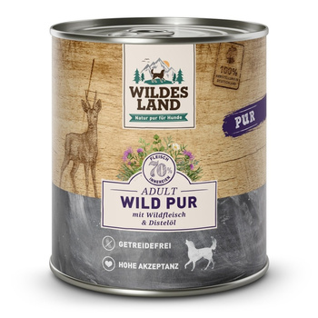 WILDES LAND DOG Wild Pur - dziczyzna karma monobiałkowa dla psa (800g)