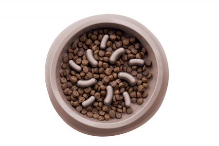 ZOLUX Miska dla psa zapobiegająca przekarmieniu SLOW FOOD 0,5l jasnobrązowa