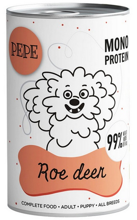 PEPE 400g ROE DEER MONOPROTEIN mokra karma dla psa