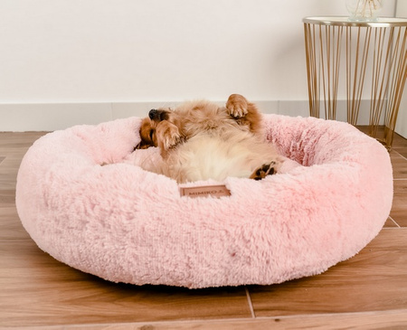 MIMIKO Pets Legowisko Shaggy okrągłe XL 75cm różowe