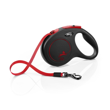 FLEXI Smycz automatyczna CLASSIC BLACK FIRE M taśma 5 m