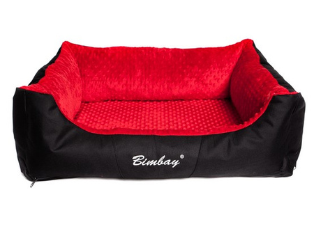 Bimbay Pokrowiec do kanapy Minky r.3 - 100x80cm czarny-czerwony