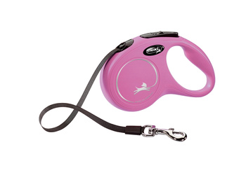 FLEXI Smycz automatyczna dla psa NEW CLASSIC taśma S 5m różowa