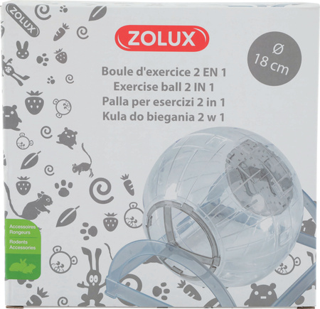 Zolux Kula do biegania dla chomika i myszki 2w1 18 cm kol. szary