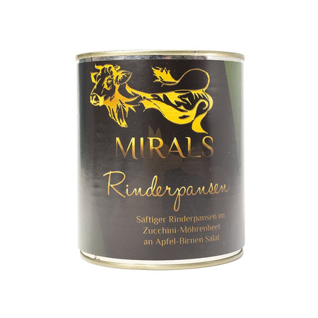 MIRALS PANSEN - Soczyste żwacze wołowe z plastrami cukinii i marchewki na sałacie jabłkowo-gruszkowej (800g)