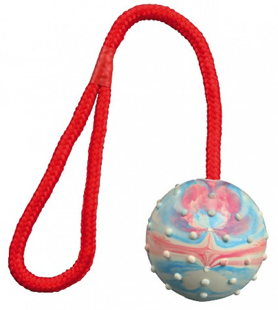 Trixie Piłka gumowa na sznurku 6/30cm [3305]
