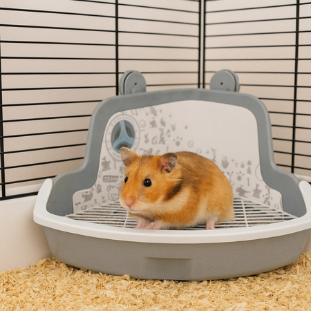 ZOLUX Toaleta narożna dla gryzonia duża 415x310x205 mm kol. szary