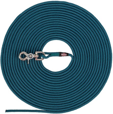 Smycz treningowa, dla psa, linka, okrągła, petrol, S–M: 5 m/o 6 mm