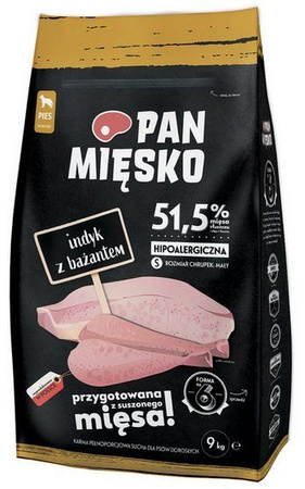 Pan Mięsko Karma sucha dla psa - indyk i bażant chrupki S 9kg