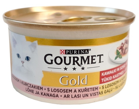 Gourmet Gold Łosoś i kurczak w sosie 85g