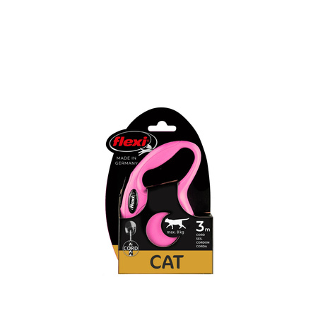 FLEXI Smycz automatyczna dla kota NEW CLASSIC CAT XS linka 3 m różowa