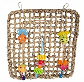 DUVO+ ZABAWKA DLA PTAKÓW SIATKA Z TRAWY MORSKIEJ Z ZAWIESZKAMI 41x37cm