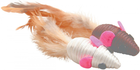 Zolux Zabawka dla kota, 2 myszy z piórkami 5 cm