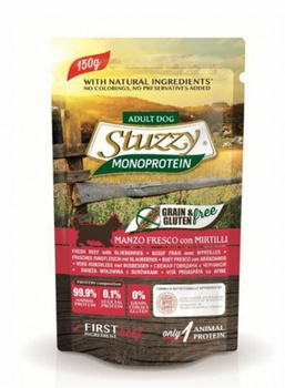 STUZZY PIES sasz.150g MONOPROTEIN WÓŁ  z BORÓWKAMI /12